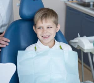 Boy at dental clinic